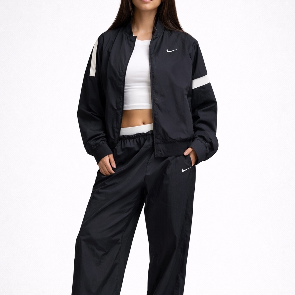 Nike Women's Black and White Track Jacket